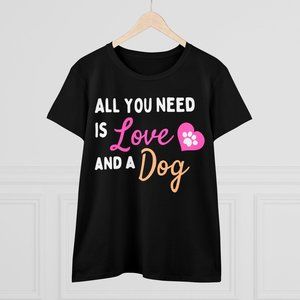 Love and a Dog Perfect Pet Owner Gift Woman's Girl's T Shirt Tee Top S M L XL
